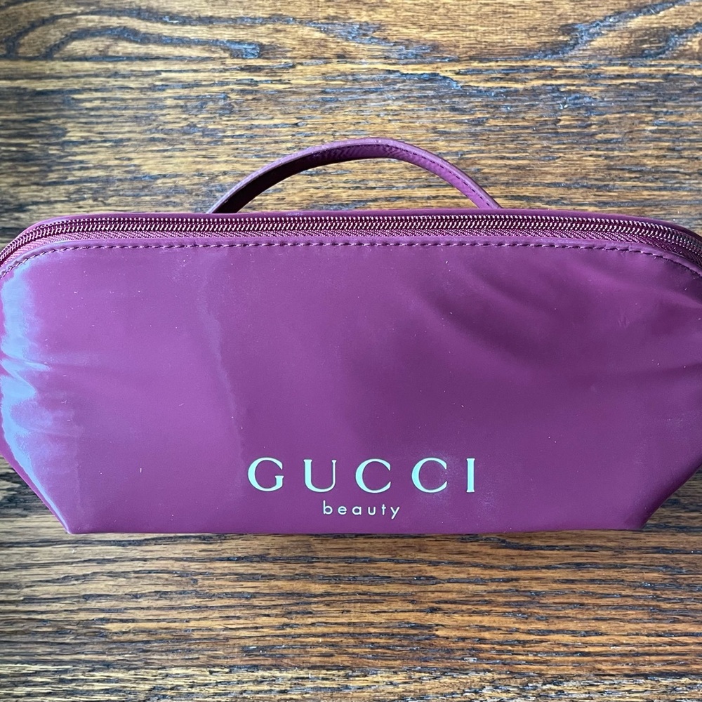 Gucci Beauty Burgundy Cosmetic Bag